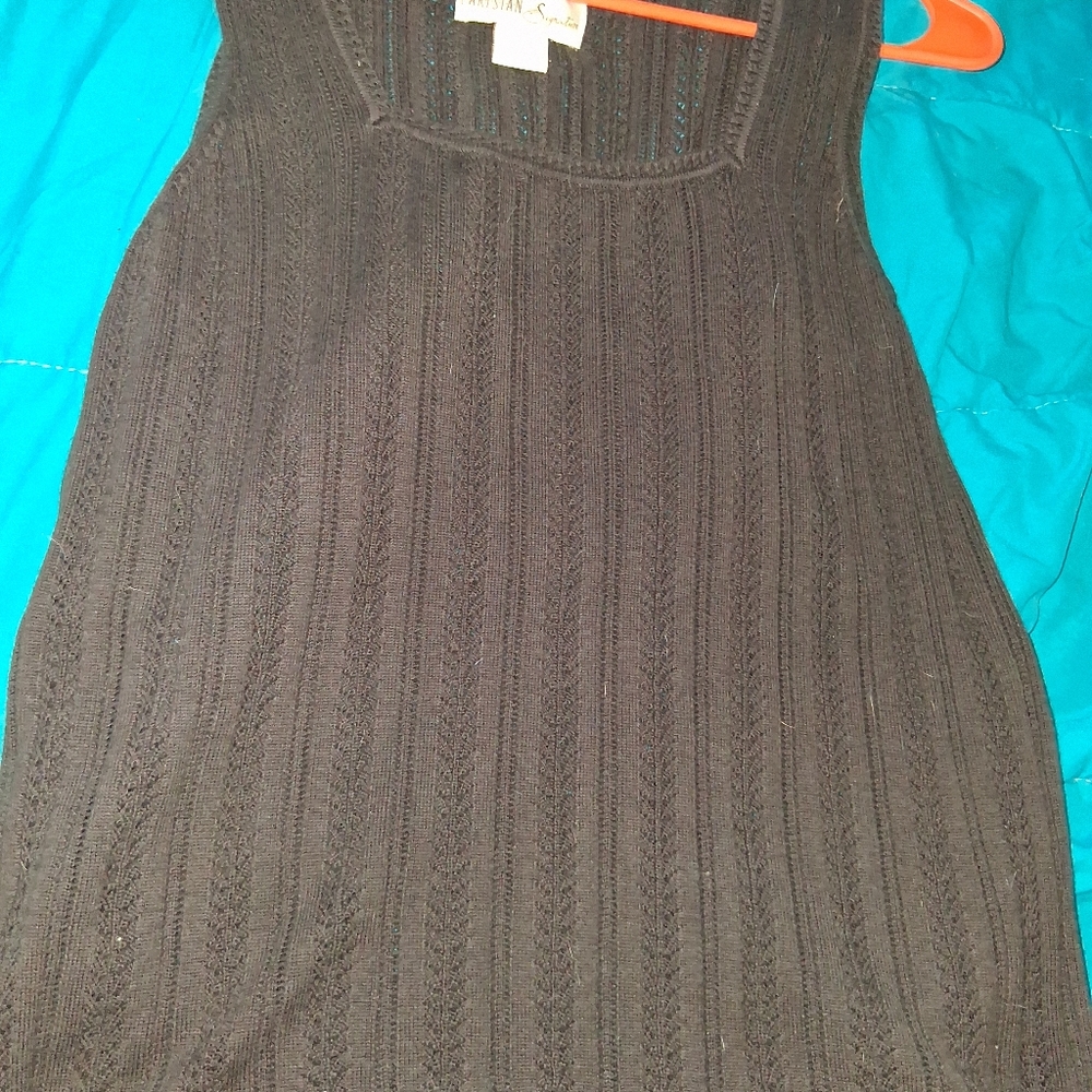 Black Knit Sleeveless Dress